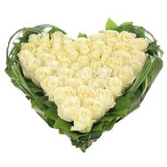 Квіткова композиція у формі серця Біле диво