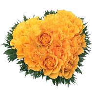 Квіткова композиція у формі серця Вогняне серце