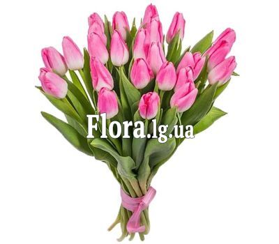 25 рожевих тюльпанів