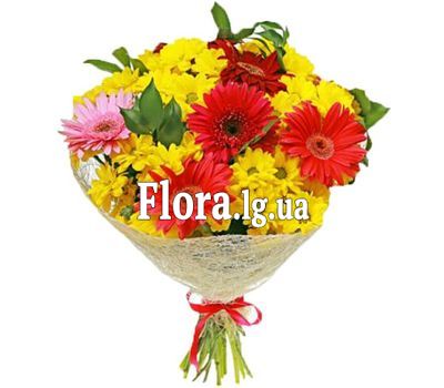 Жовті хризантеми і гербери