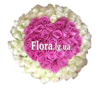 101 троянда букет серце