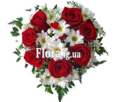 Квіткова композиція у формі серця - Любовний визнання